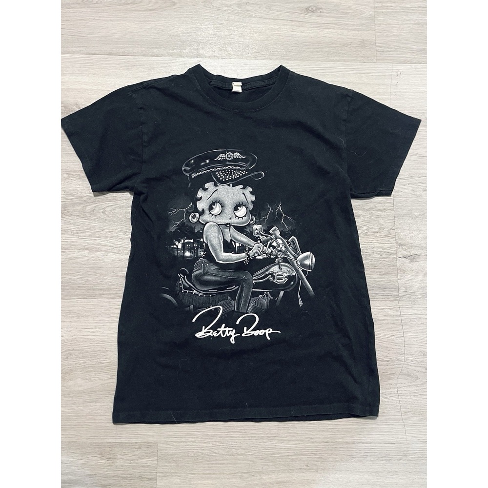 Betty Boop Biker, Vintage Style T-shirt, Size Large